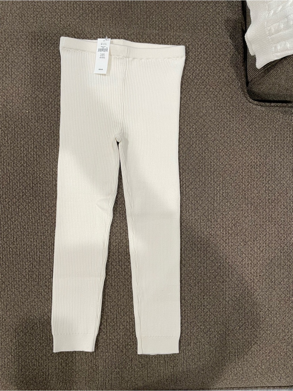 GAP Off-White Ribbed Kids Leggings